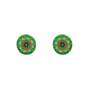 Zomorrod - Round Tile Stud Earrings