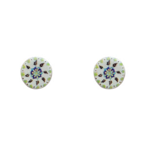 Termeh - Round Tile Stud Earrings