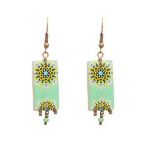 Zomorrod - Rectangular Shape Tile Earrings