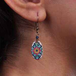 Handmade Polymer Clay Earrings with Floral Pattern